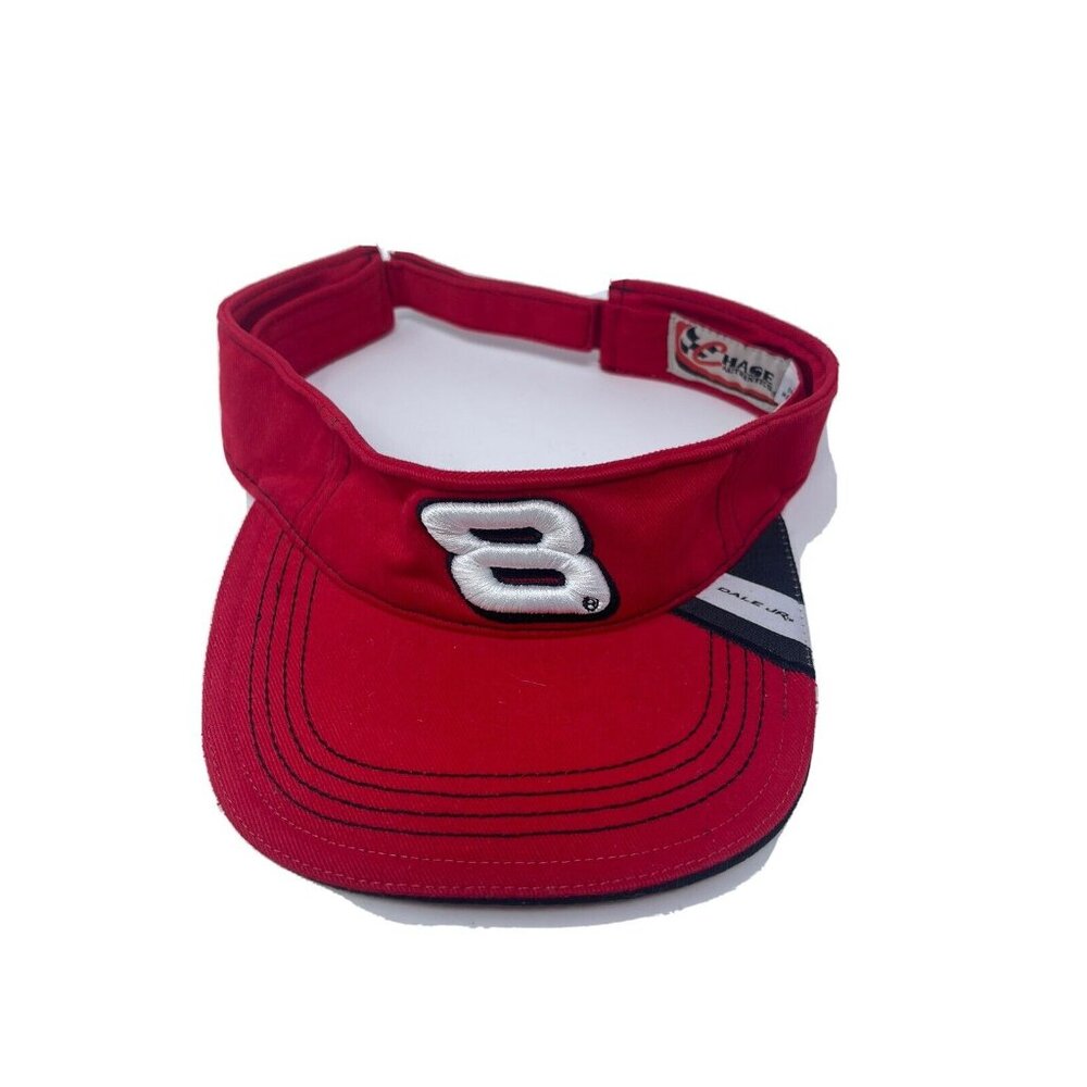 Dale Jr Visor Hat Youth Adjustable Size Red Chase Authentic 100% Cotton